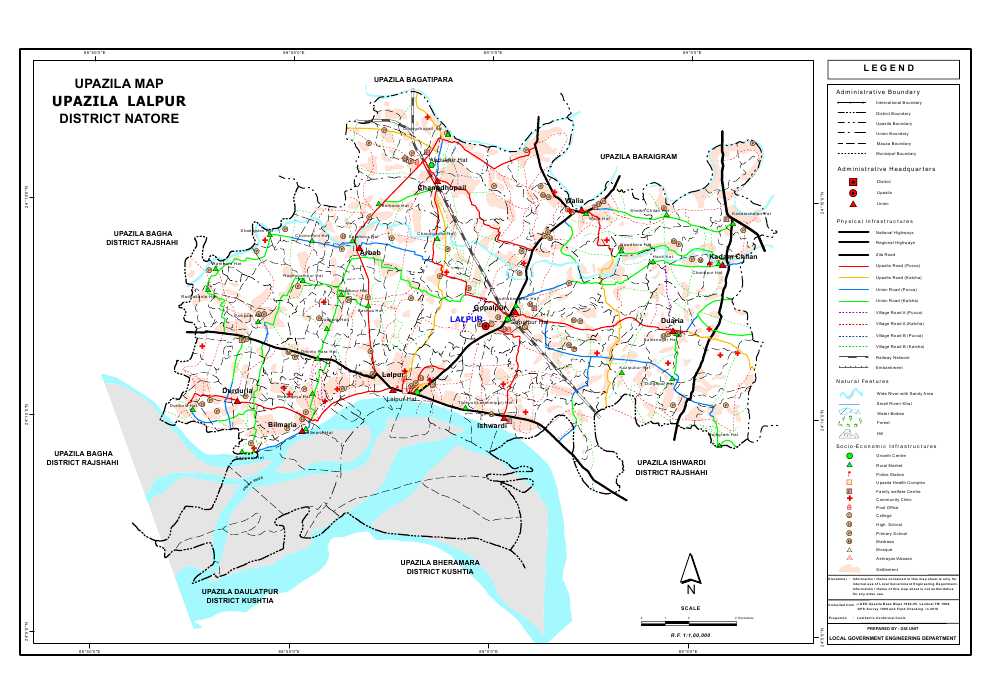 Lalpur Upazila Map Natore District Bangladesh