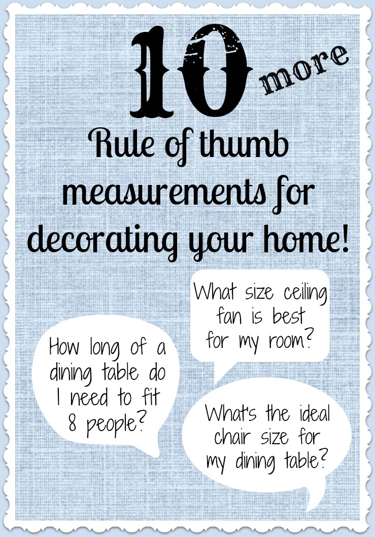 10 More Rule  of Thumb  Measurements for Decorating  Your 