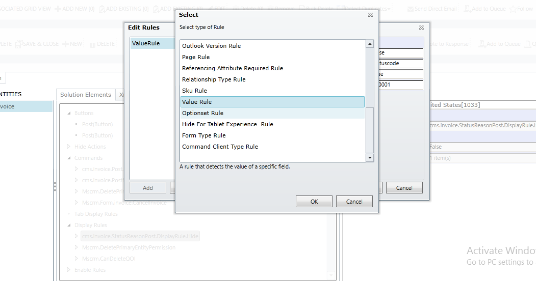 Software Development Value Rule Ribbon Workbench CRM 2015