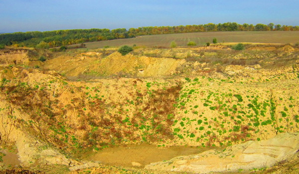 Sand quarry near the village Druzba in Ukraine