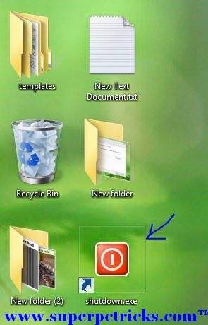 Creating Shutdown shortcut in Windows 7