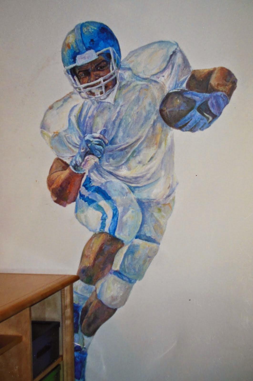 football player mural