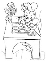 Gambar Kartun Minnie Mouse Sedang Membuat Kue