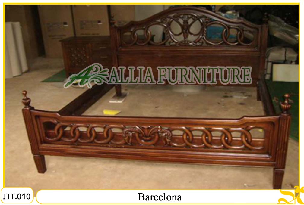 Tempat Tidur Ukiran Kayu Jati Barcelona Allia Furniture Tempat Tidur Ukiran Kayu Jati Barcelona Allia Furniture