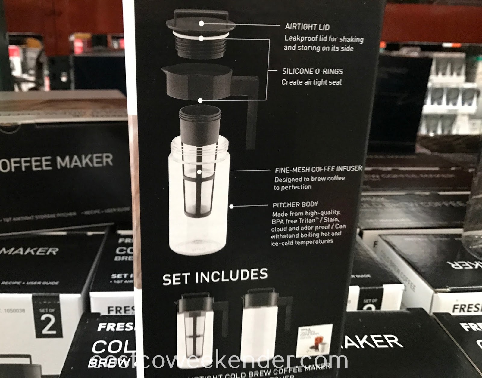 Takeya Cold Brew Coffee Maker Brew & Store Set Costco Weekender