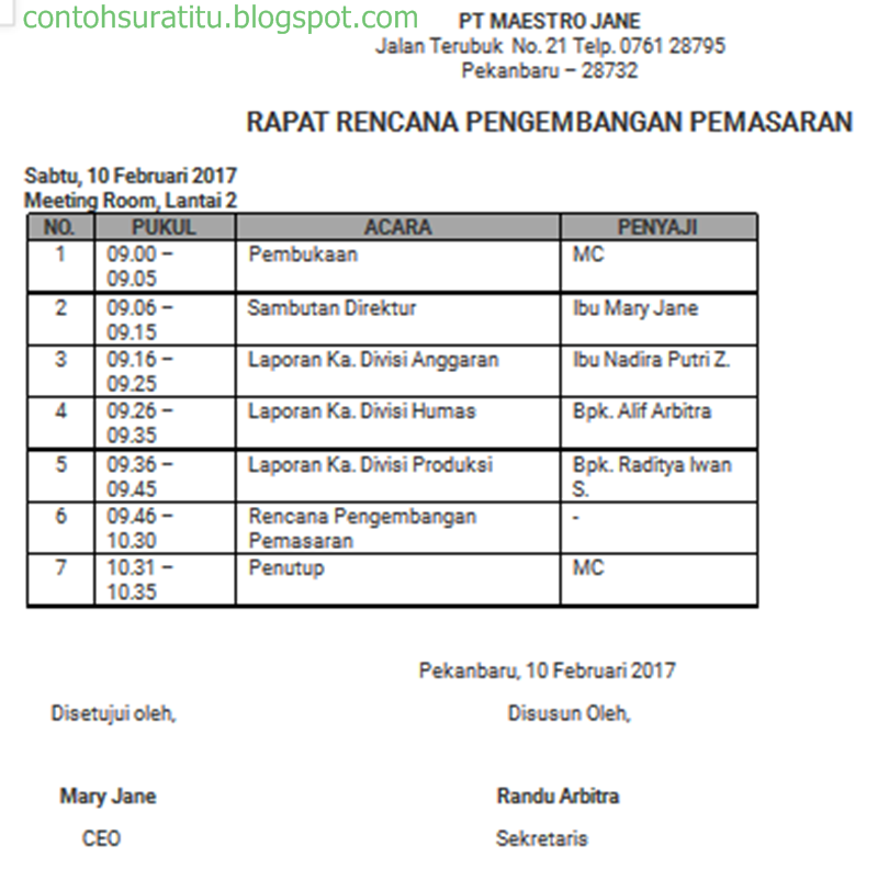 Agenda rapat perusahaan