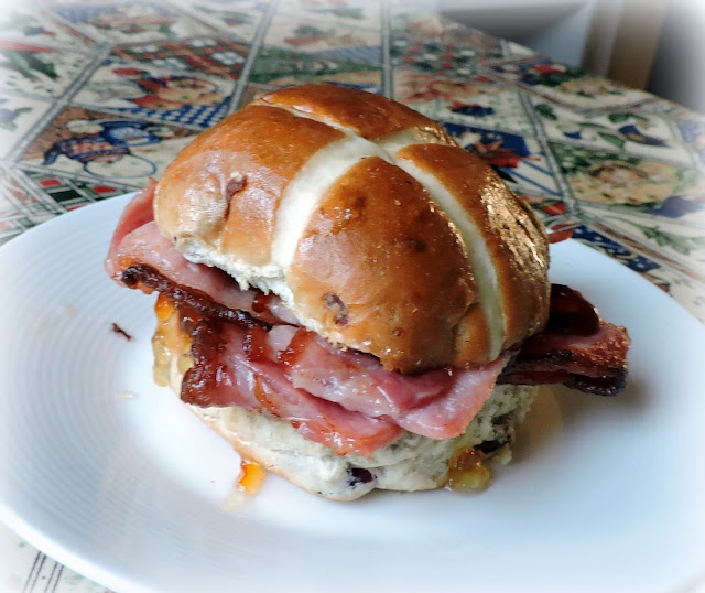 Hot Cross Bacon Sandwich