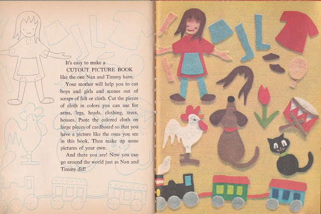 Vintage, Children's Books, Illustration, Annie Galst, Cutout, Felt, Mid Century Modern, Children, World