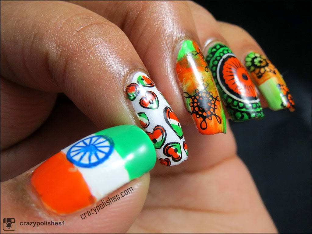Tricolour nail art for 15th August | Independence day nail designs | India  Flag | Nail Delights 💅 - YouTube