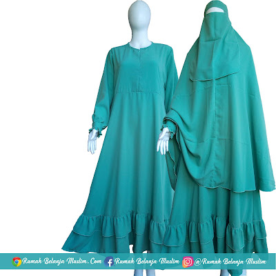 Gamis Warna Pastel Hijau Semen Gamis Warna Pastel Hijau Semen