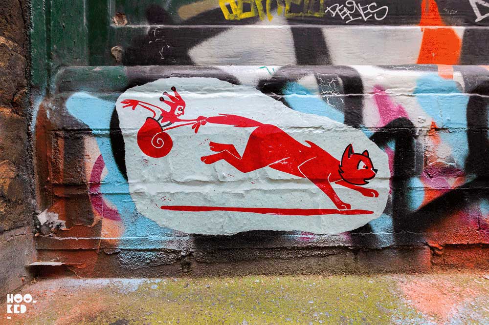 Animated Street Art Cats by London Street artist DrCream