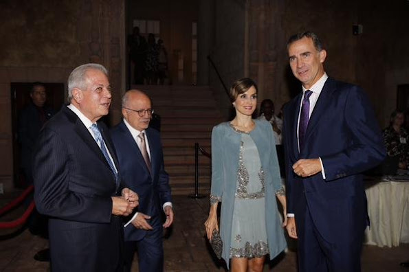 King Felipe of Spain and Queen Letizia of Spain are seen at the Miami-Dade College Presidential Medal presentation at the Freedom Tower 