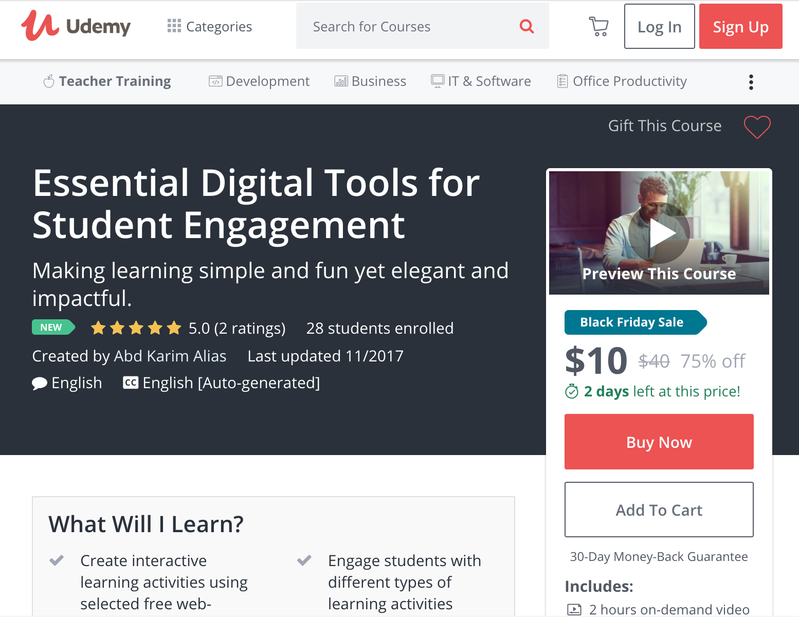 My First Udemy Course—Essential Digital Tools for Student Engagement