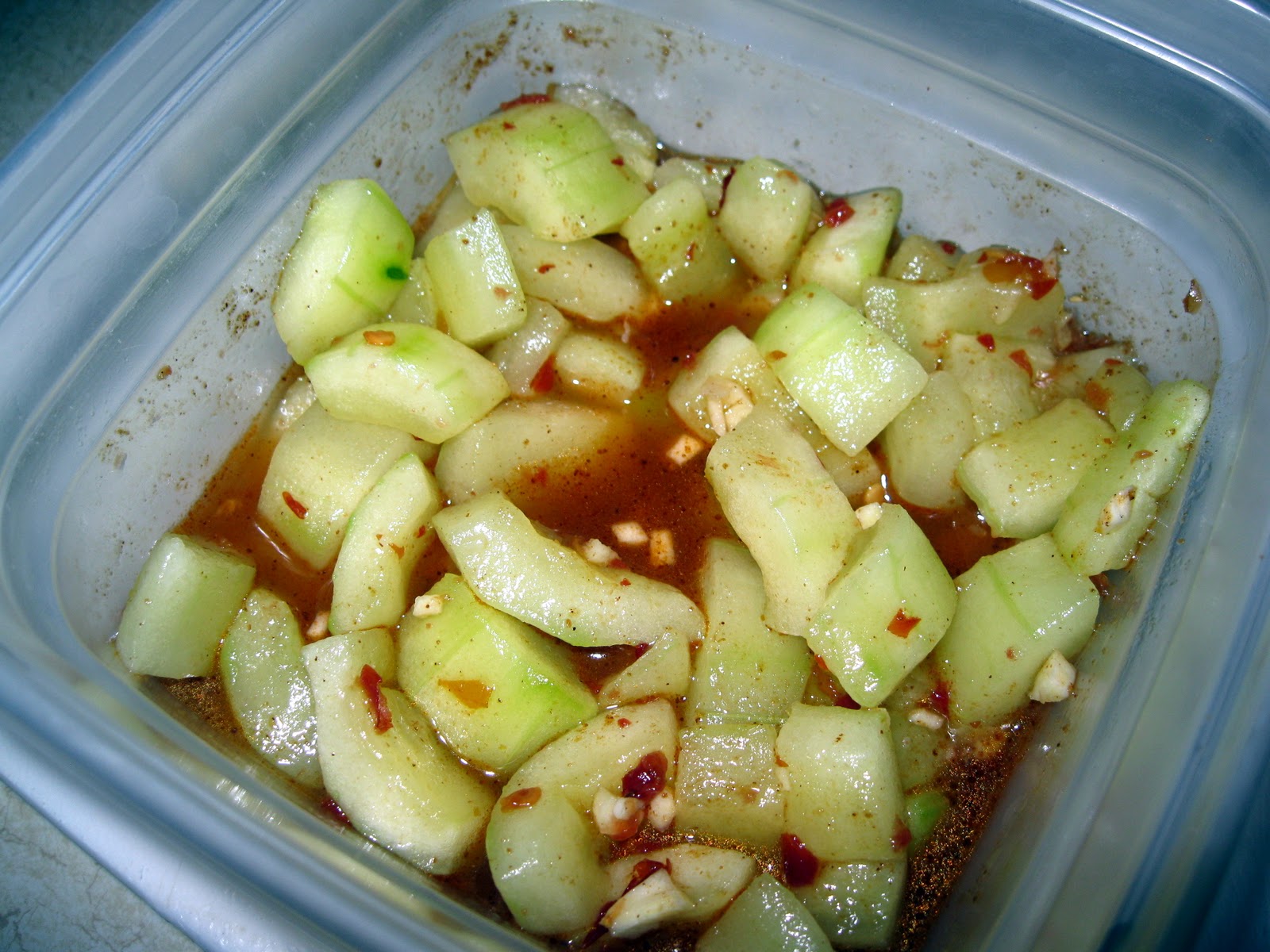 Kari Cooks Five Spice, Chili, Garlic Cucumber Salad