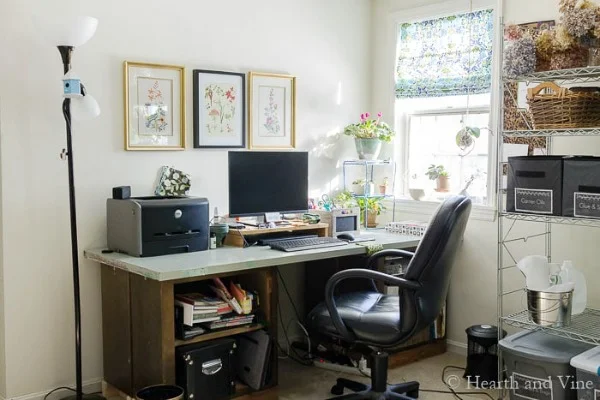 turn a mess into an organized and functional home office