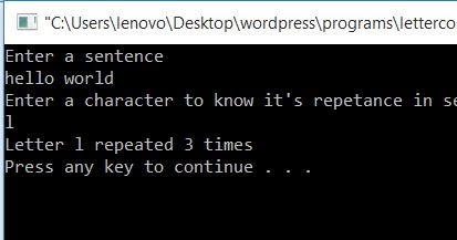 All C Programs: Program 82:To count number of times a letter repeated ...