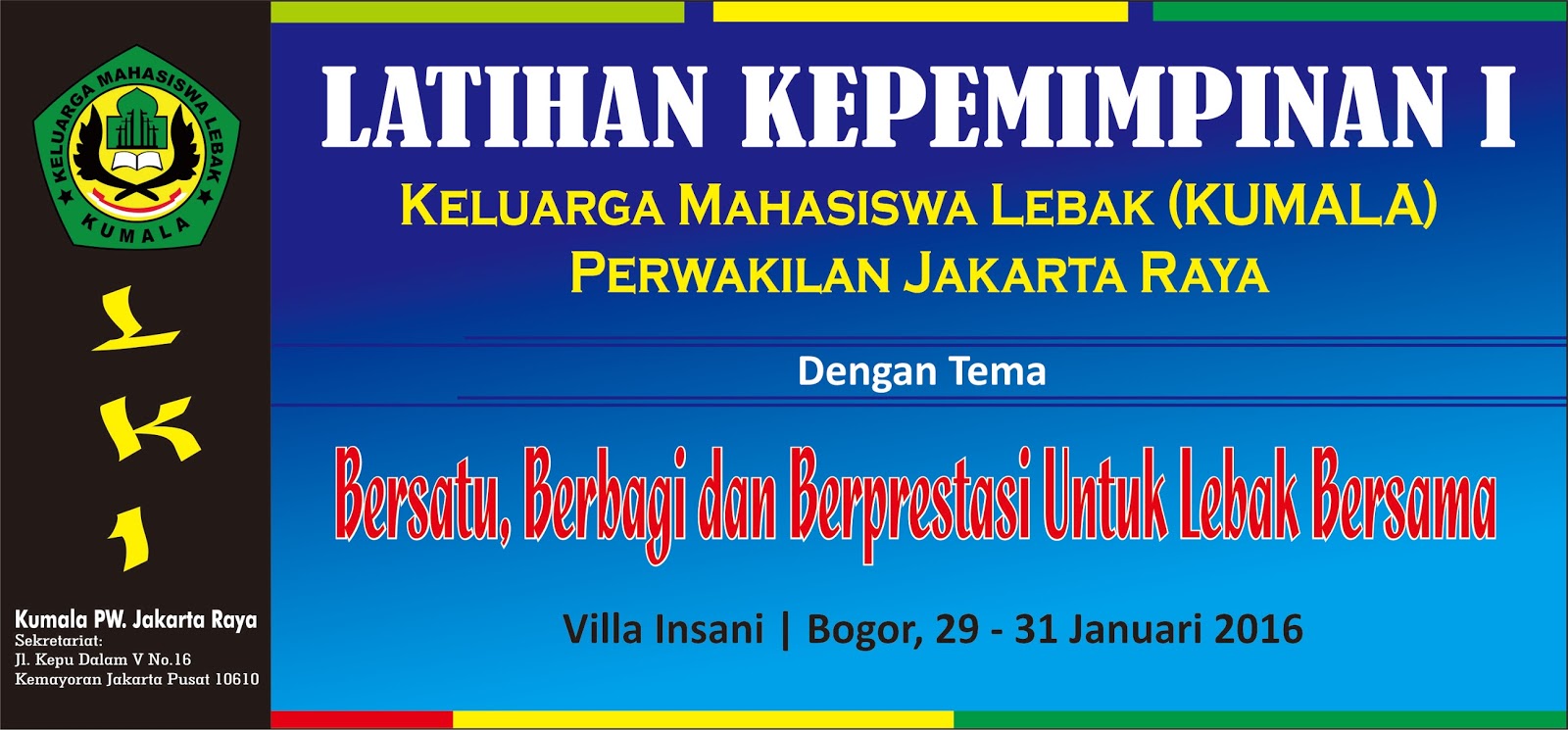 Desain Banner Latihan Kepemimpinan 1 (LK 1) KUMALA
