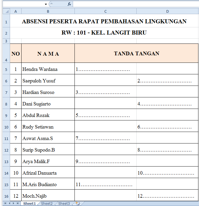 Kursus Microsoft Office Word Jogja: Cara Membuat Absensi Di Microsoft ...
