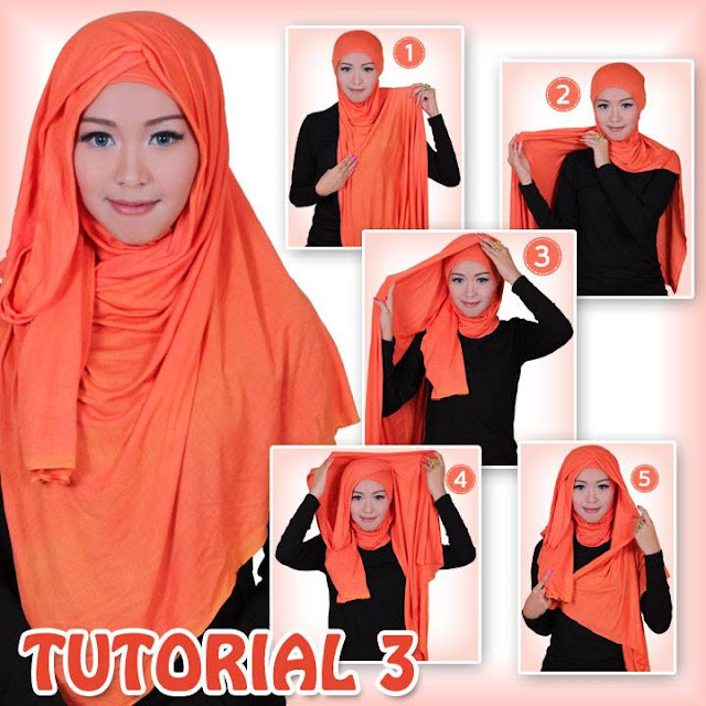 Tutorial pashmina kaos polos yang simple