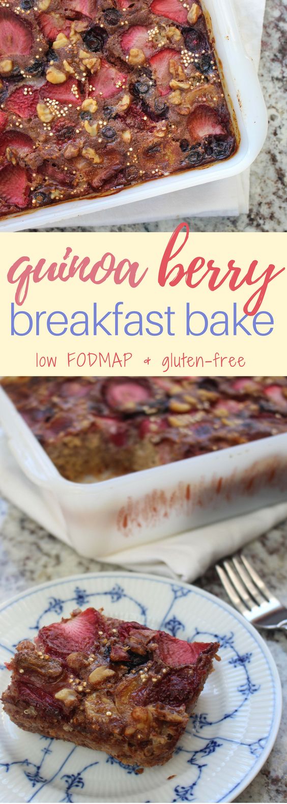 Low FODMAP Quinoa Berry Breakfast Bake freerecipefoods