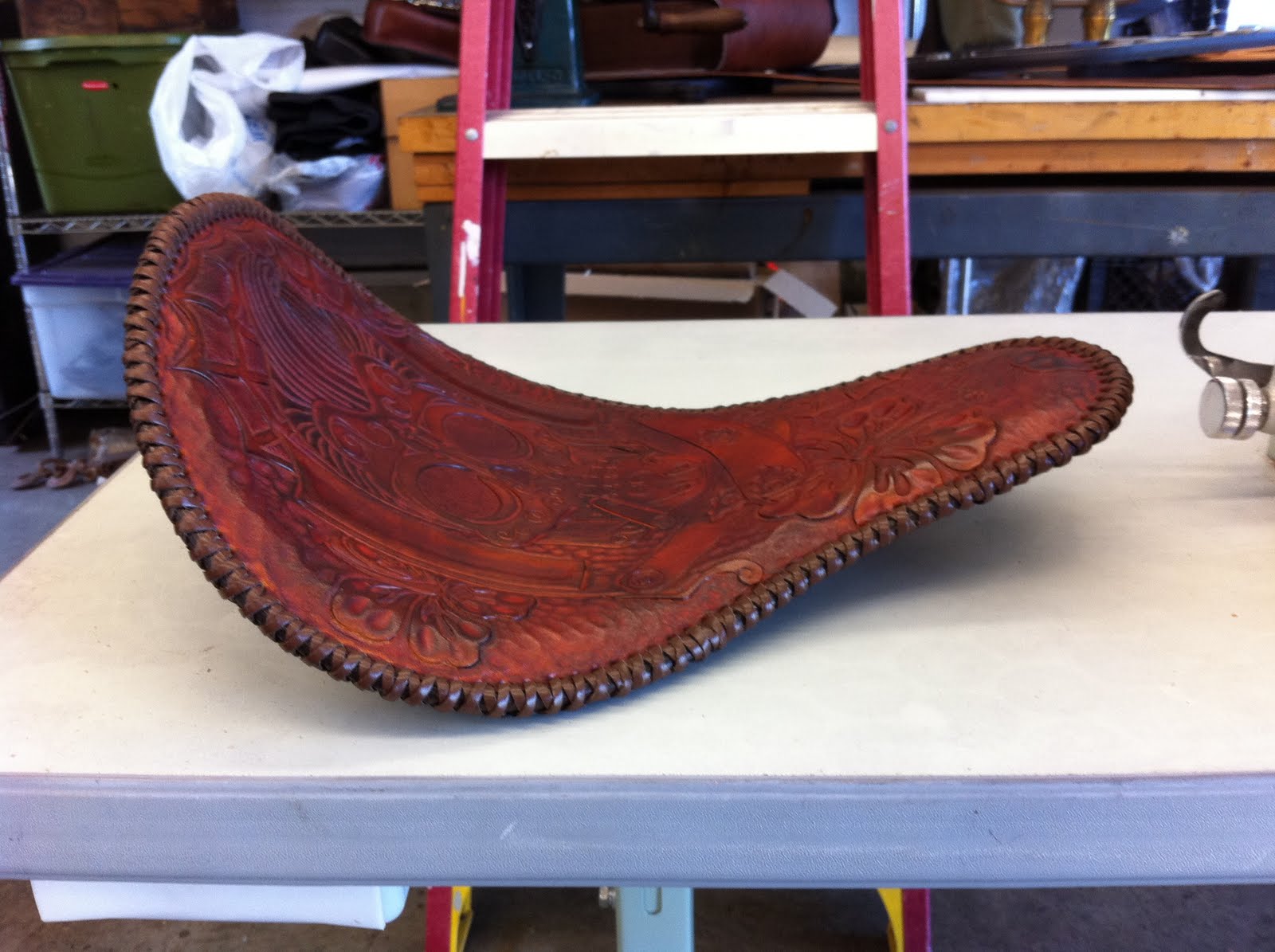 custom leather solo seat