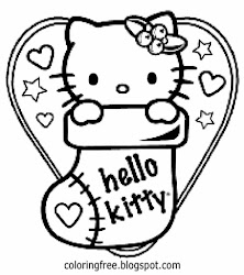 coloring valentines kitten printable cartoon stars hello kitty simple printables hearts cat drawing happy ribbon head heart teens lovely draw