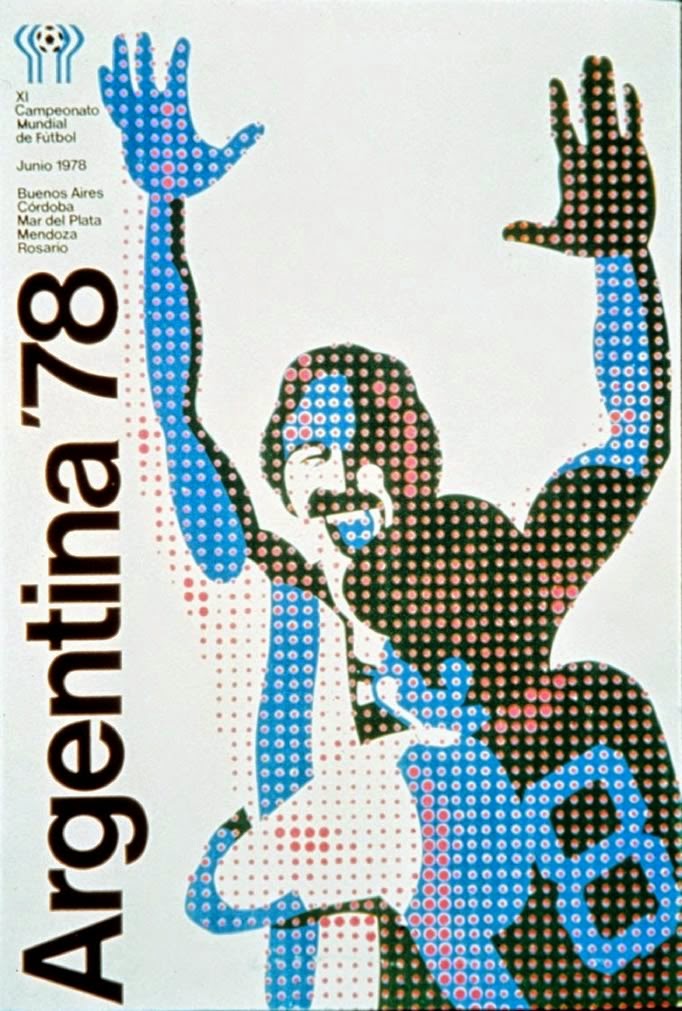 Cartaz oficial da Copa do Mundo de 1978, realizada na Argentina. 