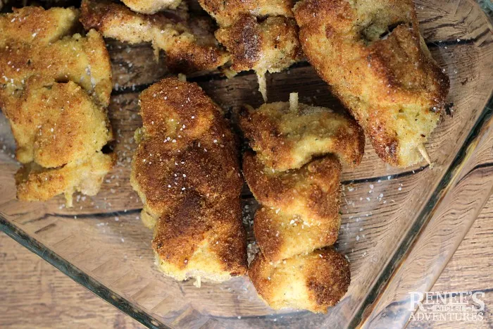 City Chicken breaded, seared and ready for the oven