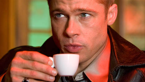 Brad Pitt Having Coffee