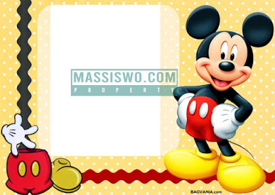 Template undangan ulang tahun kosongan tema mikey mouse