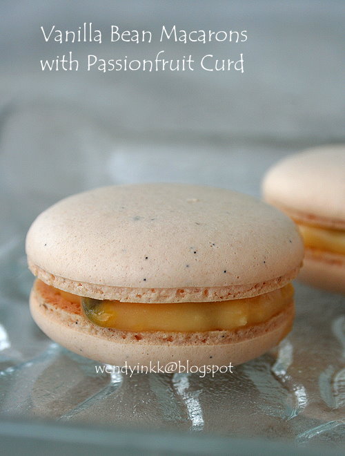 Table for 2.... or more Vanilla Bean Macaron with Passionfruit Curd