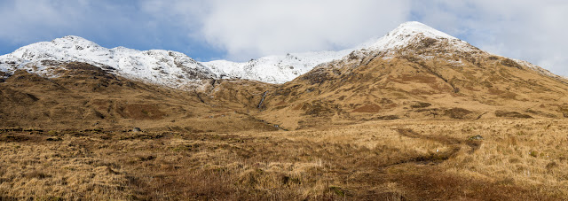 Pano image from the left - Stob Coire Nan Cearc, centre - Streap, Right - Streap Comhlaidh