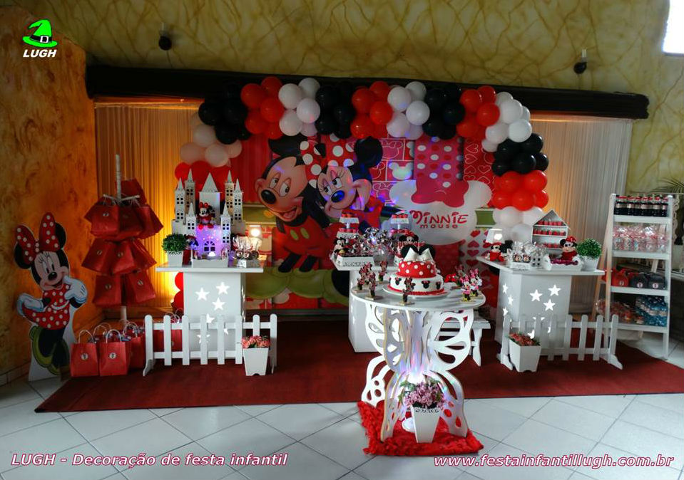 Minnie Mouse (vermelha) Decoração provençal simples para festa de Minnie Mouse (vermelha) Decoração provençal simples para festa de