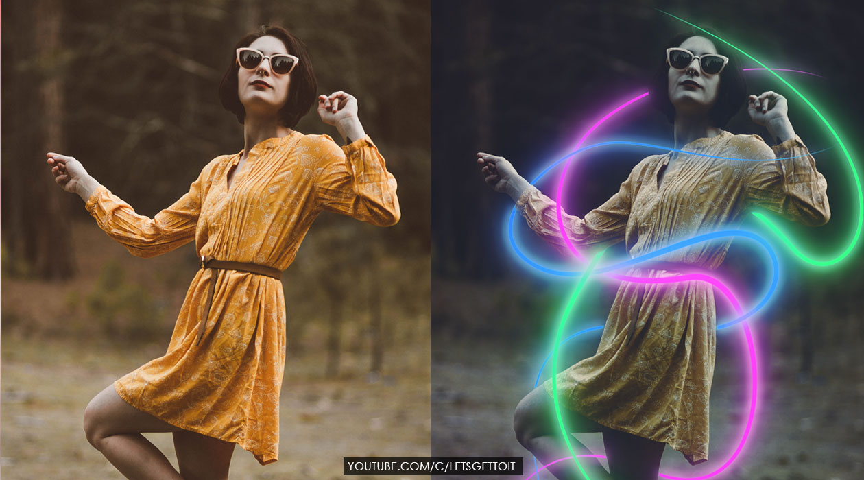 How to Create Glowing Neon Lines Effect in rada