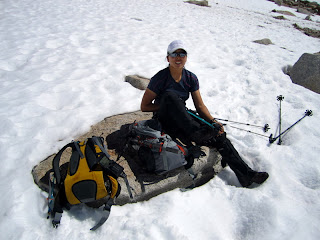 Putting our crampons on.