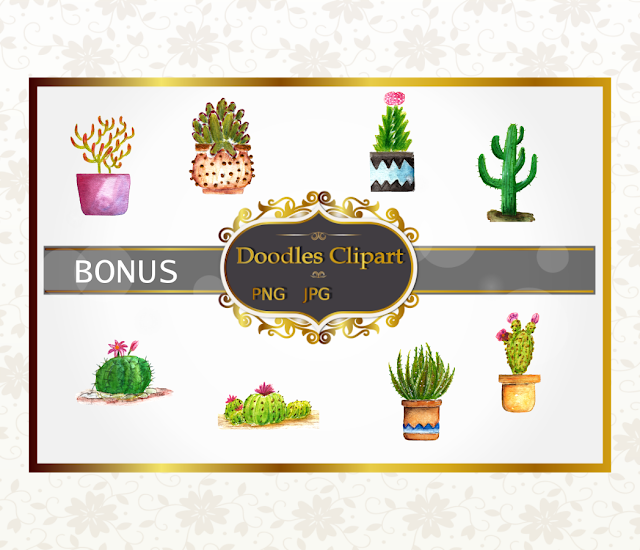 Doodle Cactus Clipart Collection Doodle Cactus Clipart Collection