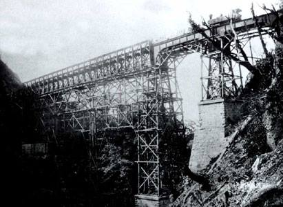 construção de pontes na ferrovia 1885