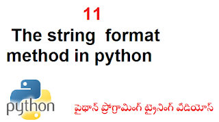 11 The string format method in python