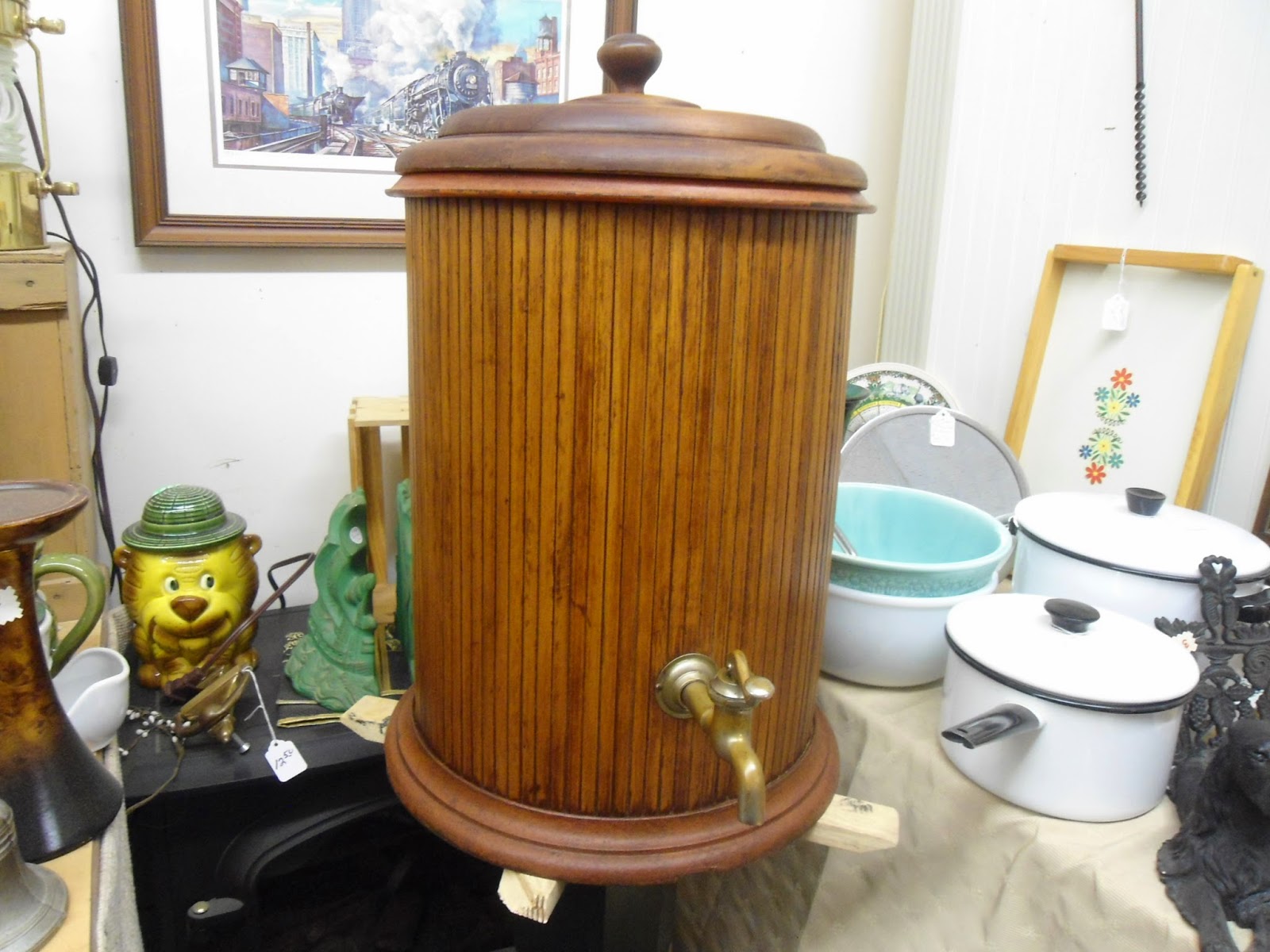 Phoebes Hidden Treasures Antiques and Collectibles Blog antique wooden water cooler