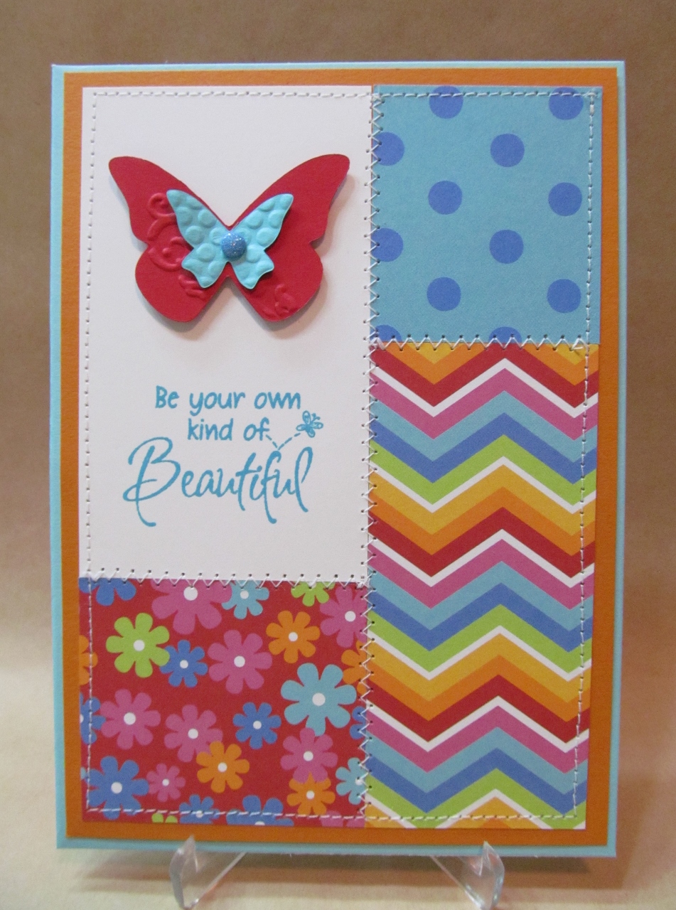 Colour Patterned Craft Card Savvy Handmade Cards: Patterned Paper Card