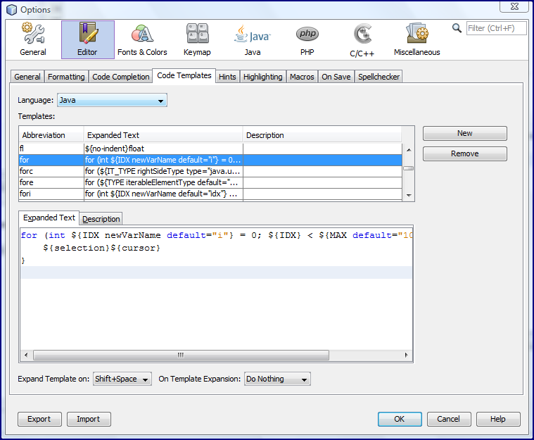 Bending NetBeans Code Templates To My Will JavaWorld