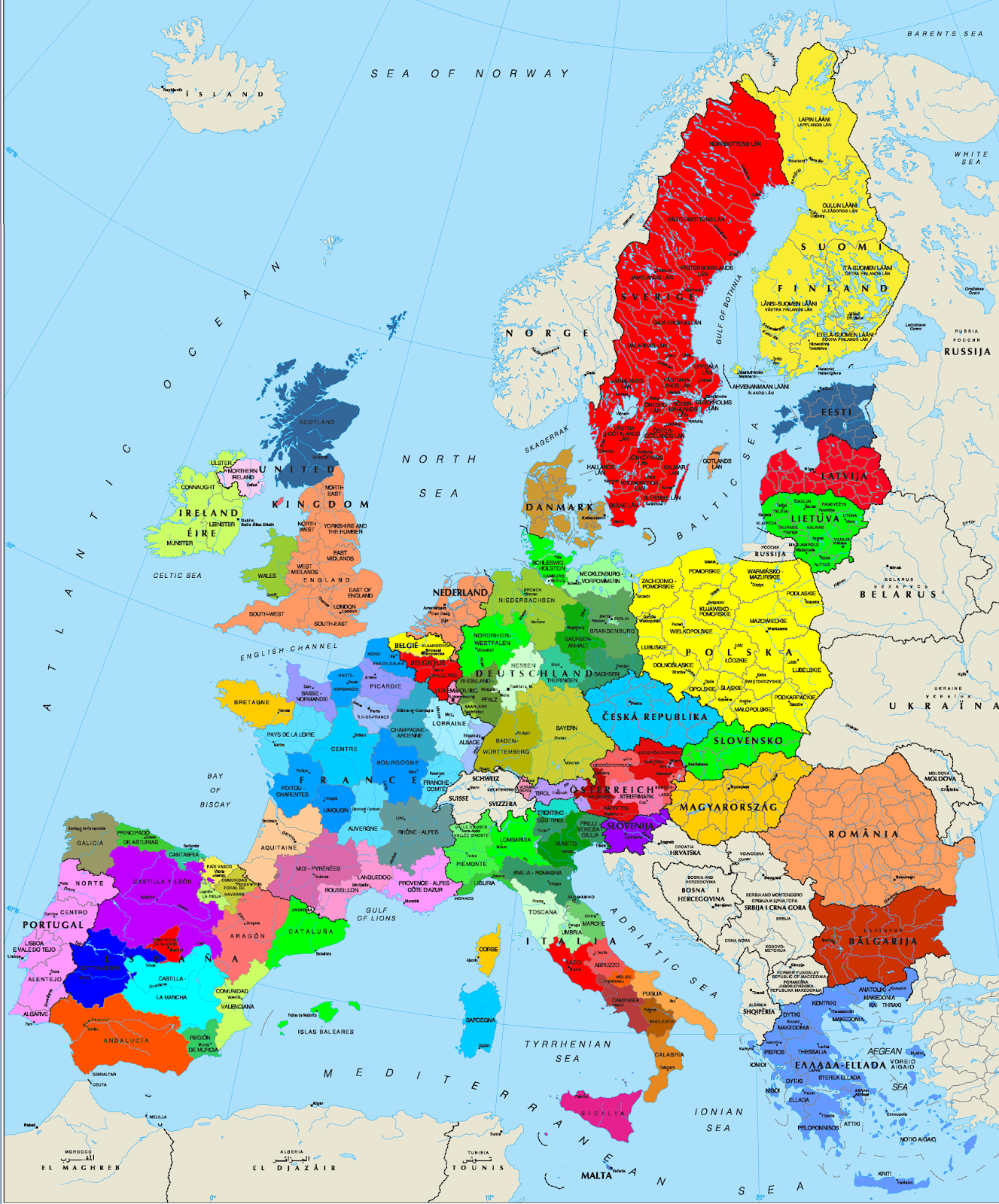 Landkartenblog: Verwaltungskarte von Europa - Fast alle Provinzen und