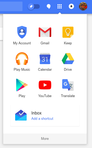 App Launcher Shortcut for Google Inbox