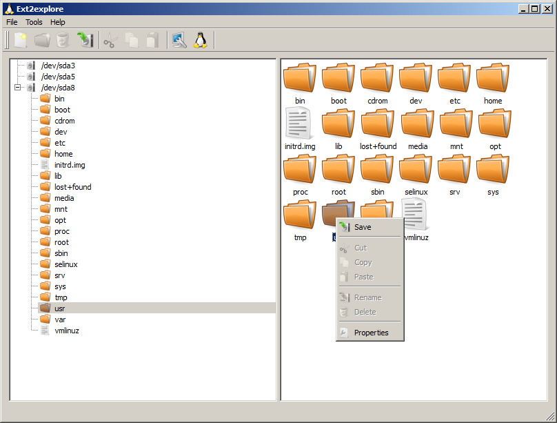 Ext2explorer Linux. Рецепты и заметки: Ext2explore — лёгкий доступ к разделам ext4