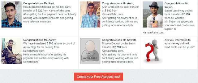 Kamateraho Website Loot  : Free Rs 10 on sign up & Rs 5 for referring + Free Pendrive { Unlimited Loot }