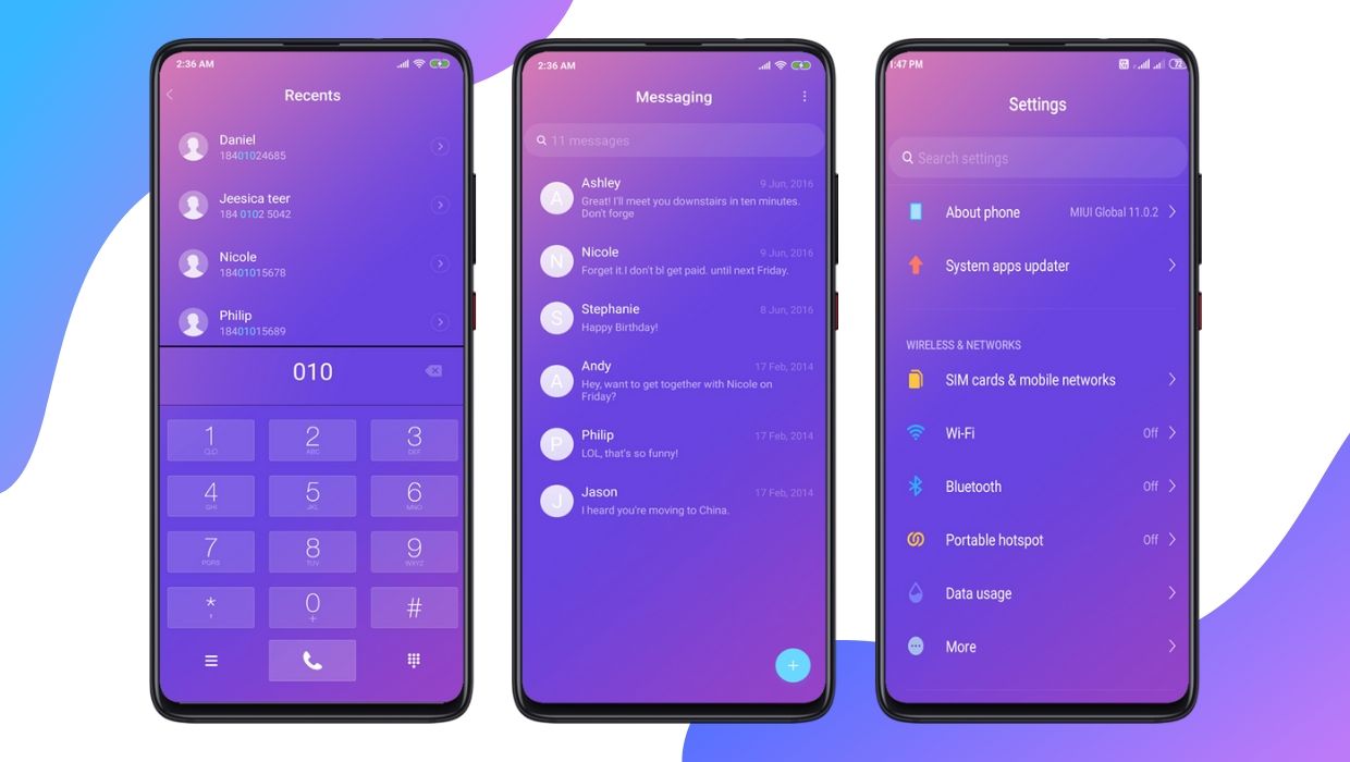 FinX MIUI Theme | Best Gradient Theme for MIUI 11 and MIUI 10