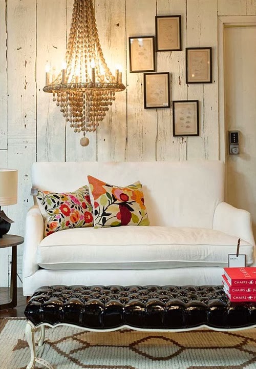 SALON CON LAMPARA ANTIGUA CRISTAL