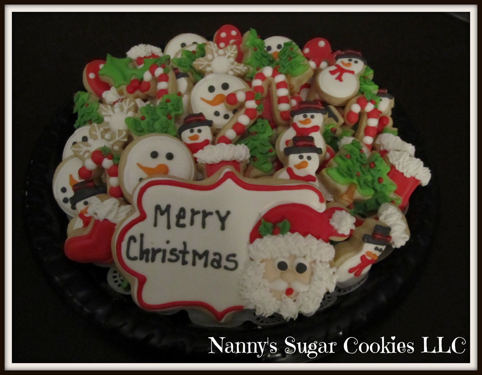 Cookies christmas sugar royal custom platters cookie icing candy decorated claus mrs order tree mini snowflakes personalized cake santa sugarbelle Nanny's Sugar Cookies LLC: 2018 Christmas Cookie Platters…