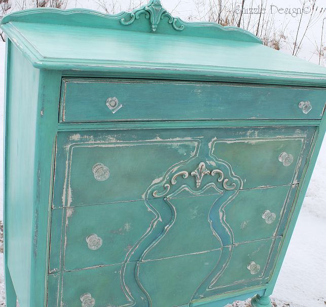 Totally Teal Dresser - Country Chic Paint