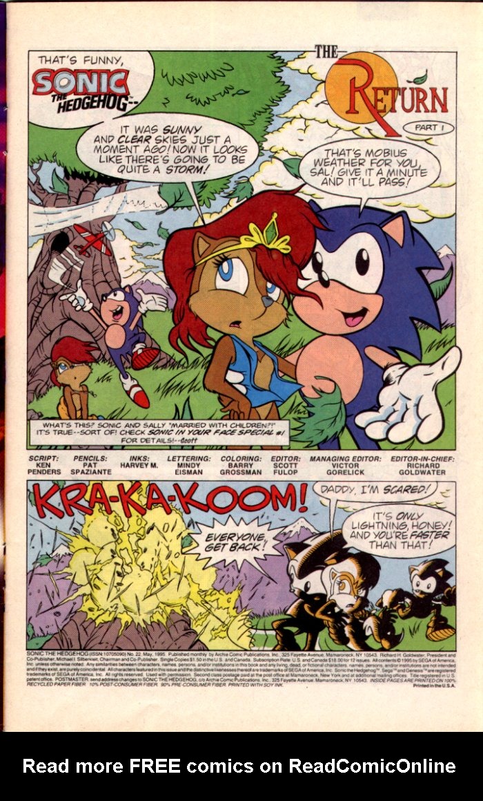 Read online Sonic The Hedgehog comic -  Issue #22 - 2